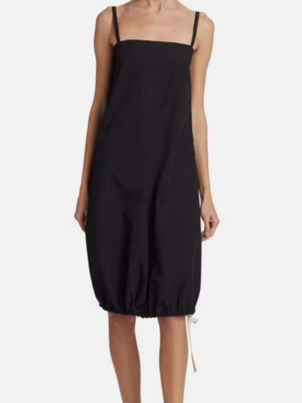 Proenza Schouler Women's Black Emilia Crinkle Poplin Midi-Dress Size 6